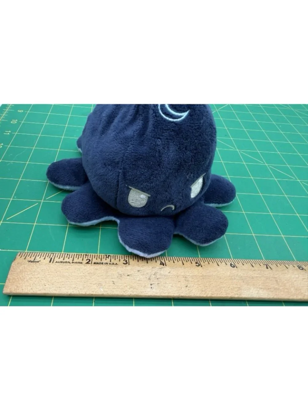 2021 TeeTurtle Reversible Octopus  Dark Blue Light Blue Ocean Day Night Plush 6”